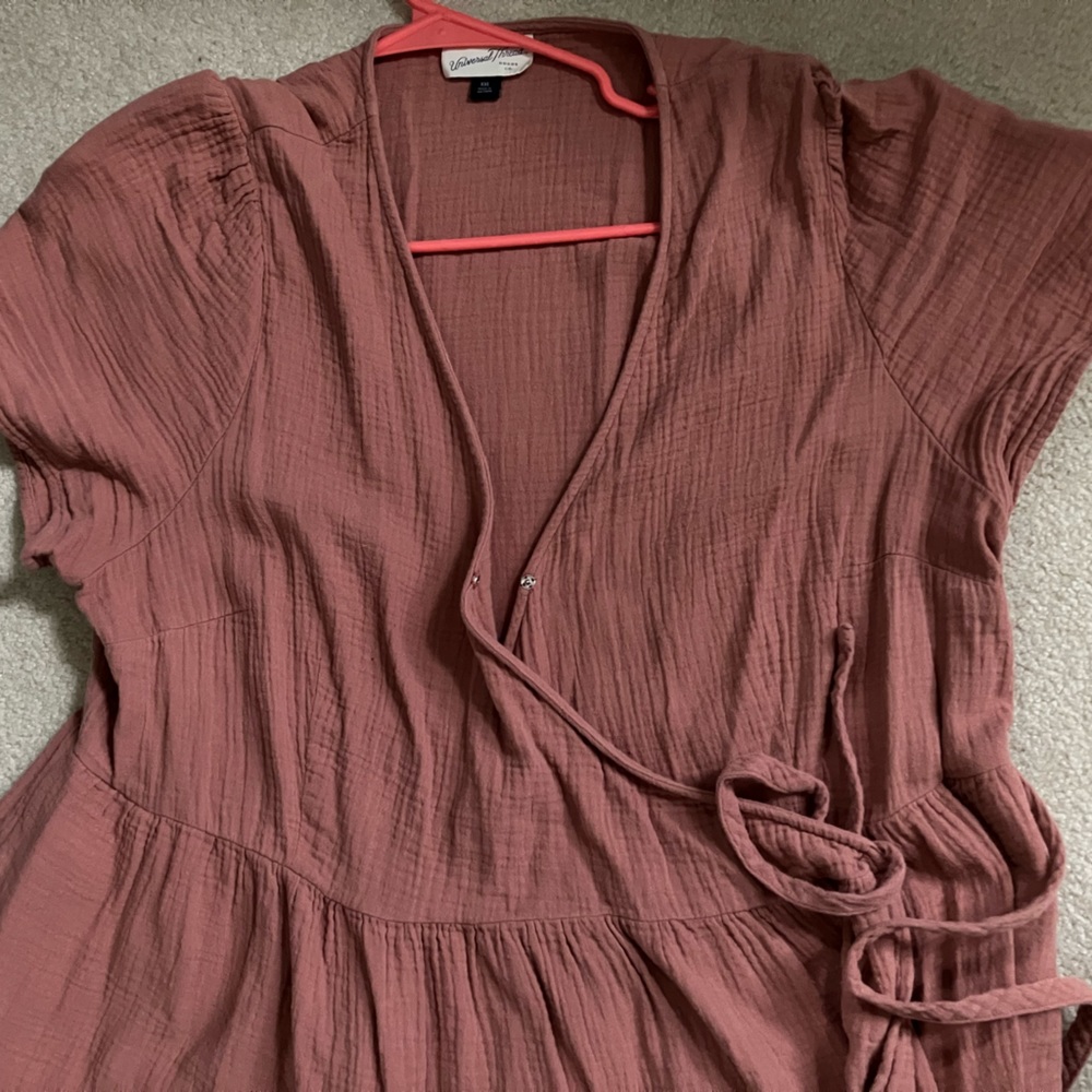 Target Universal Thread Gauze Wrap Dress in Mauve